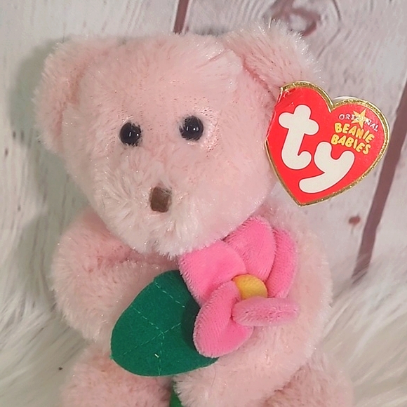 Y2K TY Beanie Baby Pink Love You Mom Mother's Day Bear Plush Stuffed Animal Toy - Picture 5 of 14